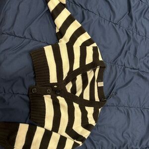 Striped Black and Cream Cardigan